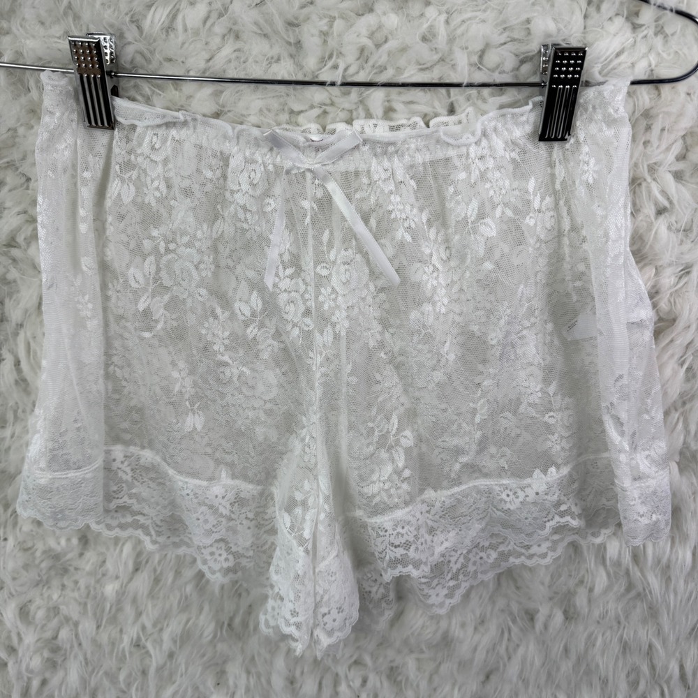 Avidlove Lingerie Set S White Floral Lace‎ Camisole Shorts Coquette Bridal Sheer - Picture 5 of 8